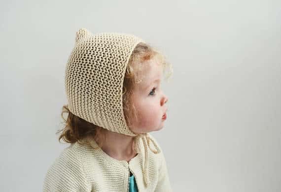 Inspiration. Knit Baby Bonnets.