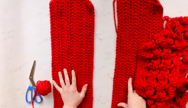 ​Crochet Red Cardigan with Crossed Back