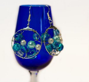 ​Ocean Blue Wire Earrings