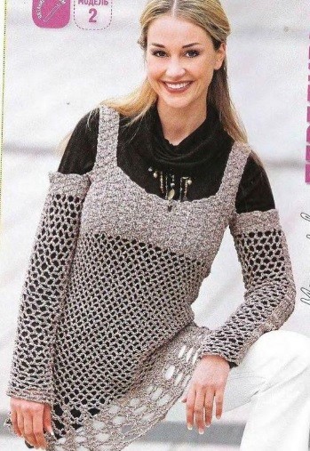 Relief Crochet Tunic with Open Shoulders – FREE CROCHET PATTERN ...