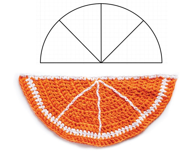 Crochet Orange Slice Door Mat