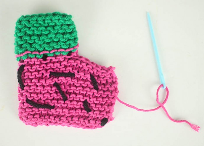 Helping our users. Watermelon Knit Baby Booties.