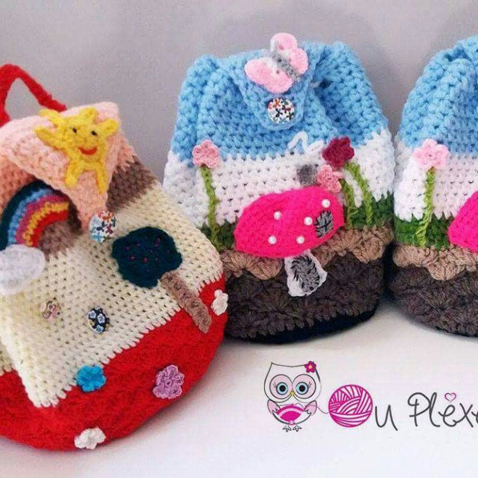 Inspiration. Crochet Baby Backpacks.