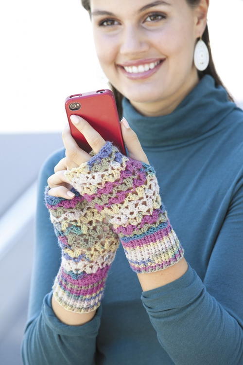 ​One Skein Lace Crochet Fingerless Gloves