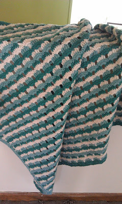 Create a Beautiful Crochet Blanket with Dark Green, Light Green, and Cream Yarn