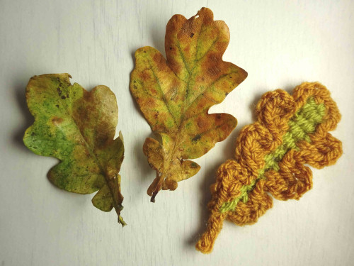 Helping our users. ​Crochet Leaves and Acorns Garland.