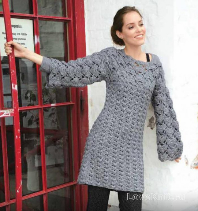 Crochet Tunic with Wide Sleeves