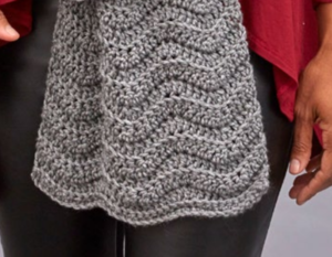 ​Heathered Waves Crochet Scarf