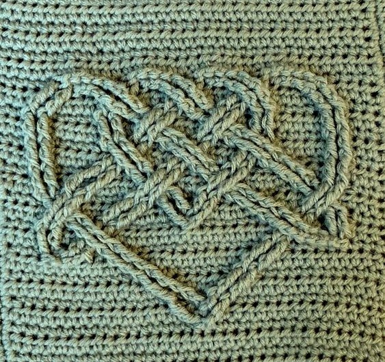 Helping Debbie With Celtic Crochet Heart Square