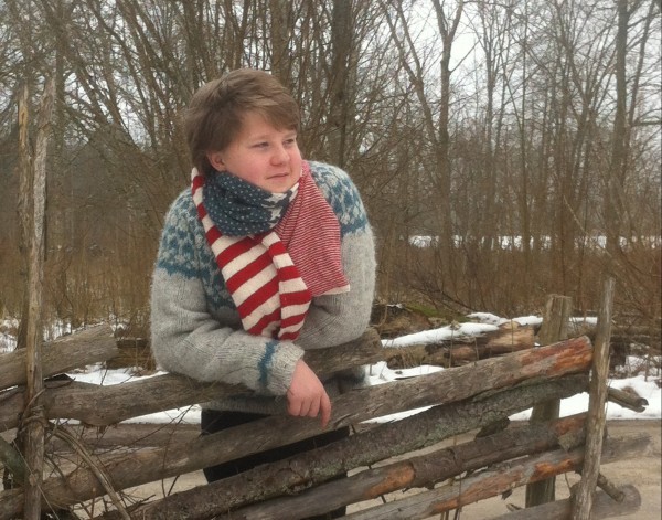 Helping our users. ​Knit American Flag Scarf.