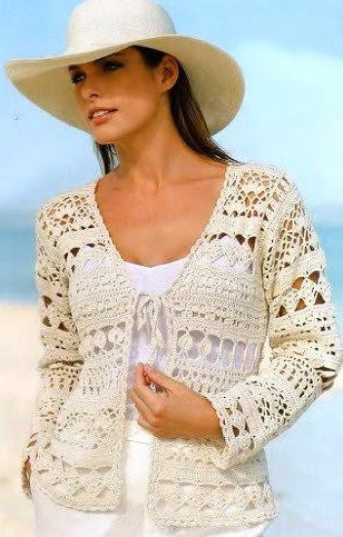 ​Beige Crochet Jacket