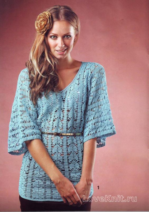 ​Crochet Turquoise Tunic