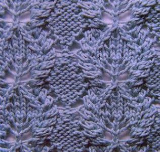 Knit Leaves in Stripes Pattern