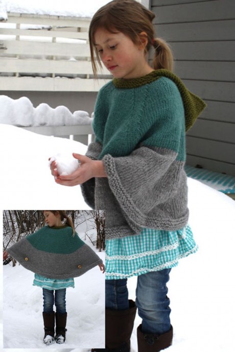 Inspiration. Knit Baby Poncho.