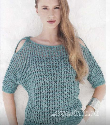 ​Knit Pullover with Holes in Shoulders