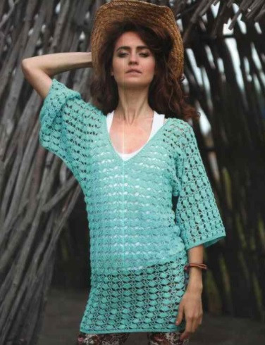 Complete Guide to Crochet Tunic Instructions with Turquoise Novelty Yarn Complete Guide to Crochet Tunic Instructions with Turquoise Novelty Yarn