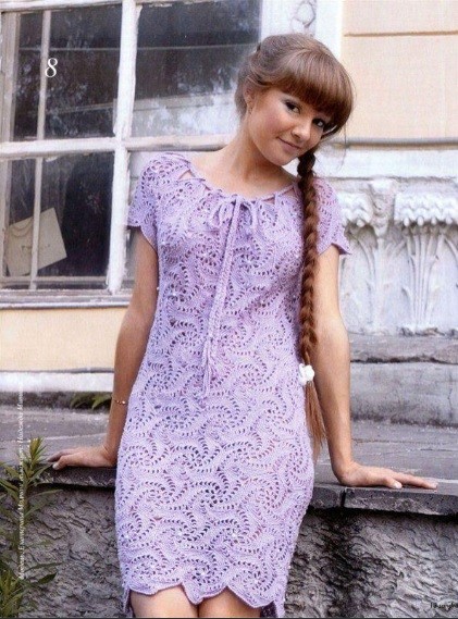 ​Lavender Crochet Dress