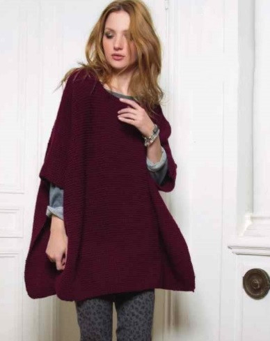 ​Burgundy Knit Poncho