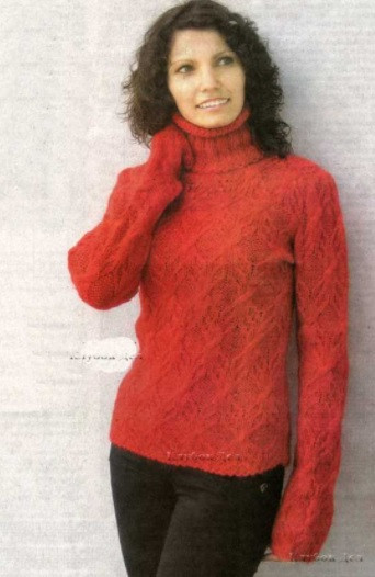 Easy and Stylish Red Angora Sweater Knitting Instructions for Beginners
