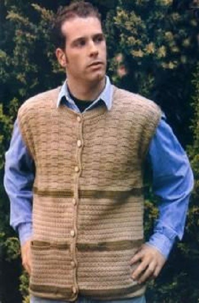 ​Brown Shades Crochet Men’s Vest