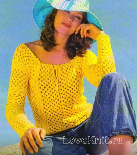 ​Crochet Yellow Pullover