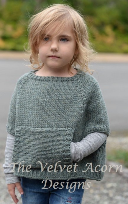 Inspiration. Knit Baby Poncho.