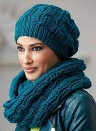 Inspiration. Knit Set of Hat and Scarf.