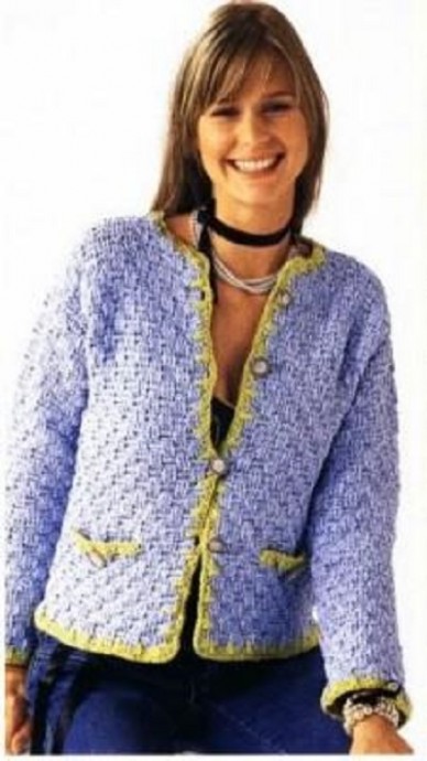 ​Light-Blue Crochet Jacket
