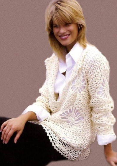 ​White Crochet Pullover
