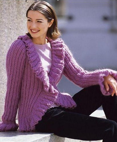 Light-Pink Knit Cardigan