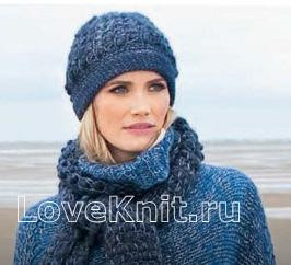 ​Melange Crochet Hat with Flap