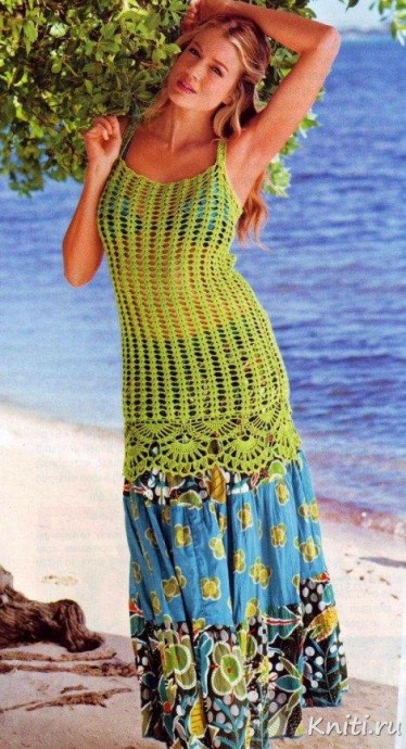 ​Relief Green Crochet Tunic