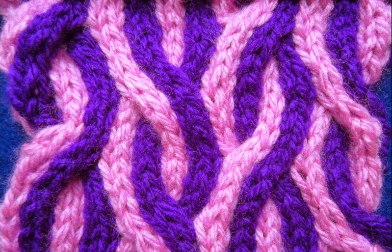 ​Two Colour Corkscrew Knit Stitch Pattern