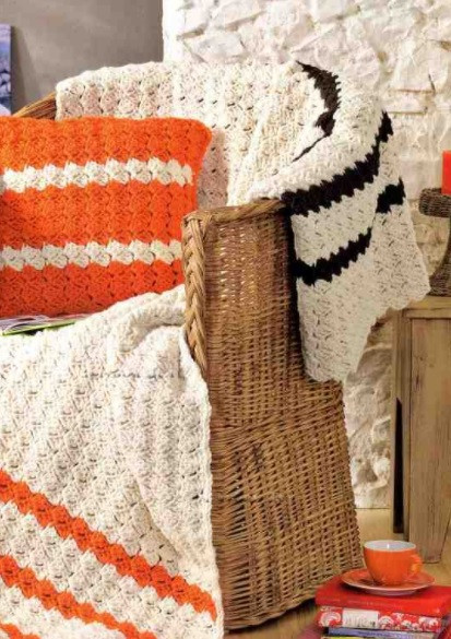 Crochet Blanket and Pillow Cover