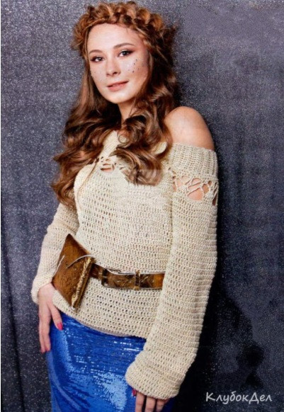 Golden Crochet Pullover