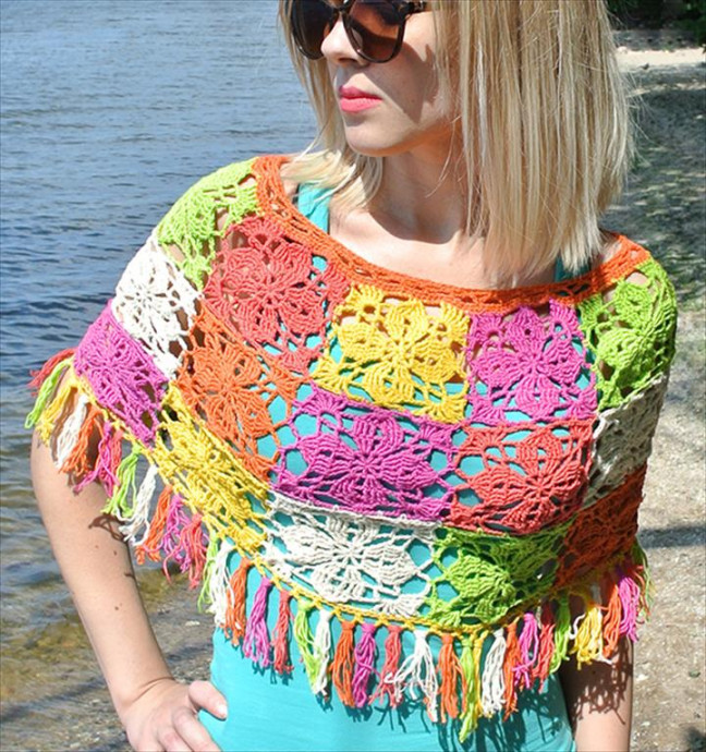 Crochet Flower Poncho Crochet Flower Poncho