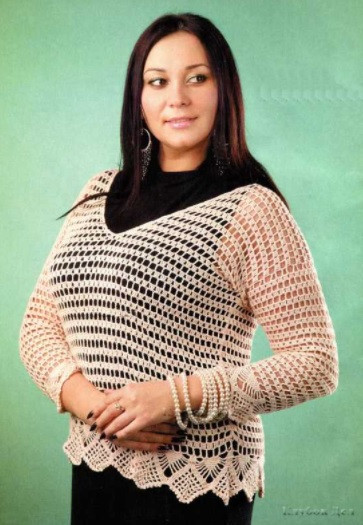 ​Crochet Linen Pullover