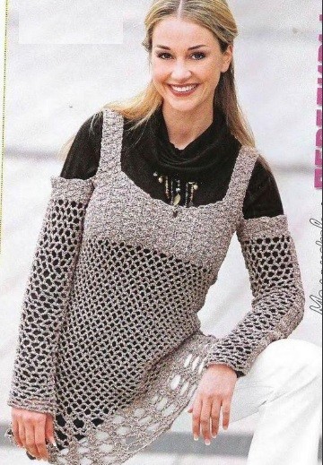 ​Crochet Tunic with Holes in Sleeves