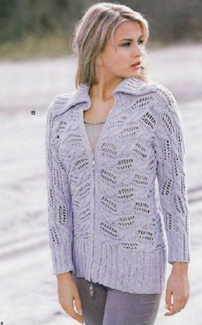 Criss-Cross Pattern Jacket with Zipper Criss-Cross Pattern Jacket with Zipper