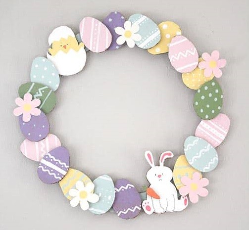Easter Cardboard Wreath Easter Cardboard Wreath