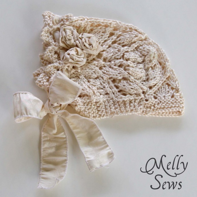 Inspiration. Knit Baby Bonnets.