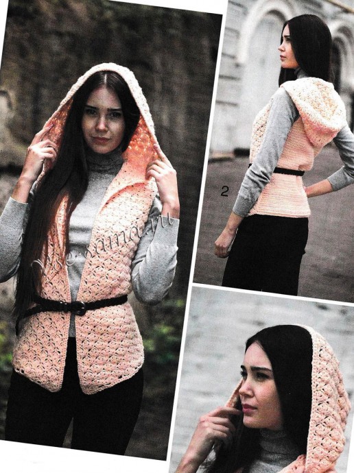 ​Pauline Crochet Vest with Hood