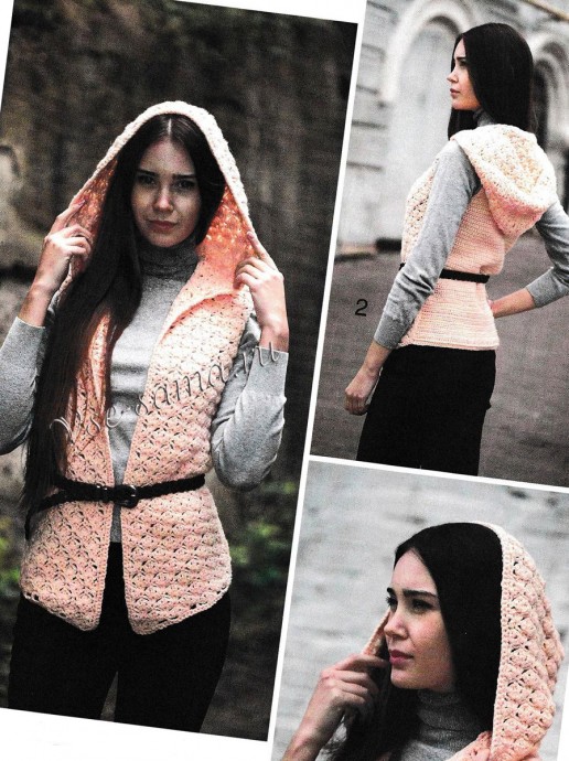Pauline Crochet Vest with Hood Pauline Crochet Vest with Hood