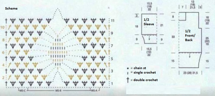 ​Crochet Pullover with Rhombs Pattern