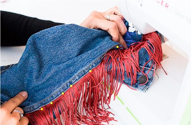 Denim Jacket with Fringe Denim Jacket with Fringe