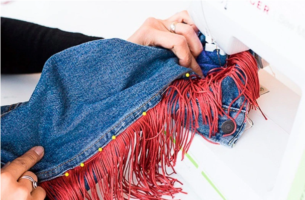 Denim Jacket with Fringe