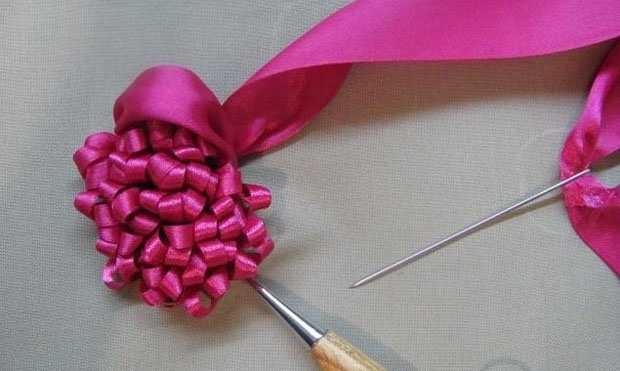 ​Peony From Satin Ribbon