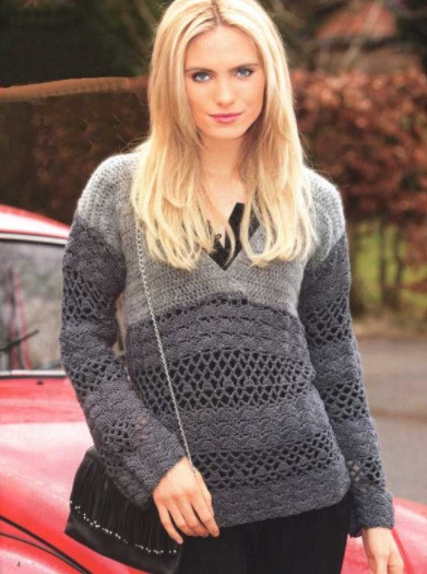 ​Crochet Dark Shades Pullover