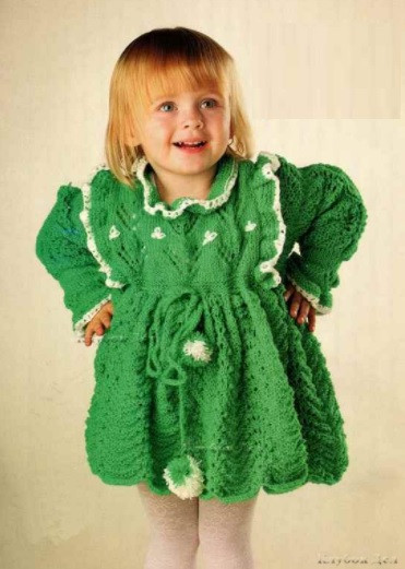 ​Knit Green Dress for Baby Girl