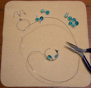 ​Ocean Blue Wire Earrings